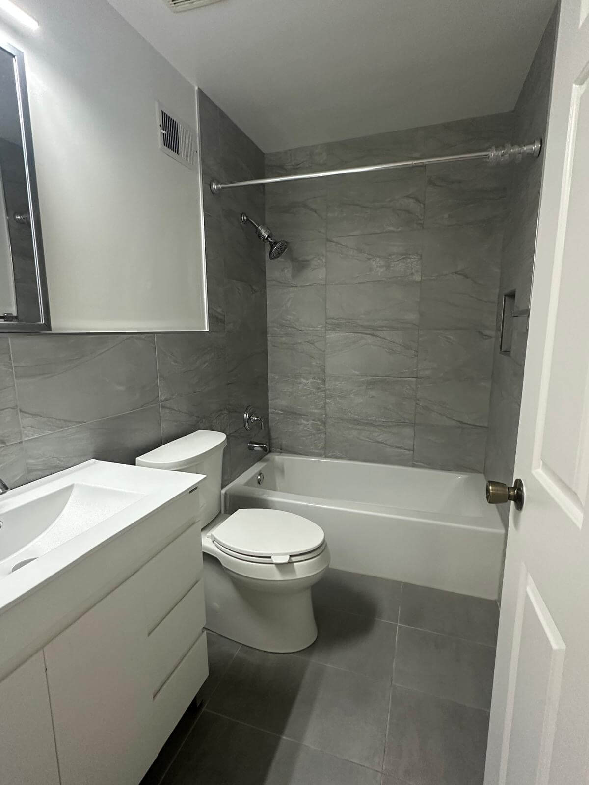 Modern tile shower · deep sanitized